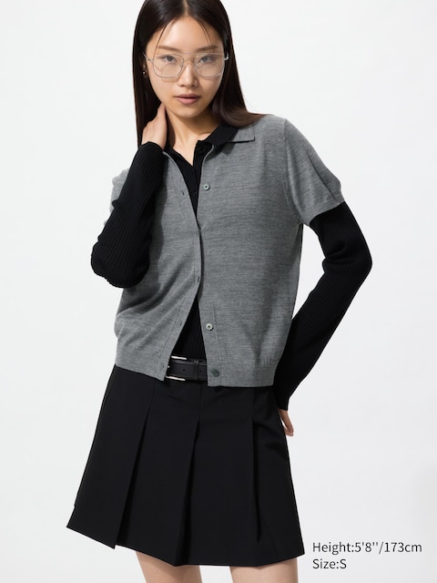 Uniqlo Merino Blend Polo Cardigan | Short Sleeve
