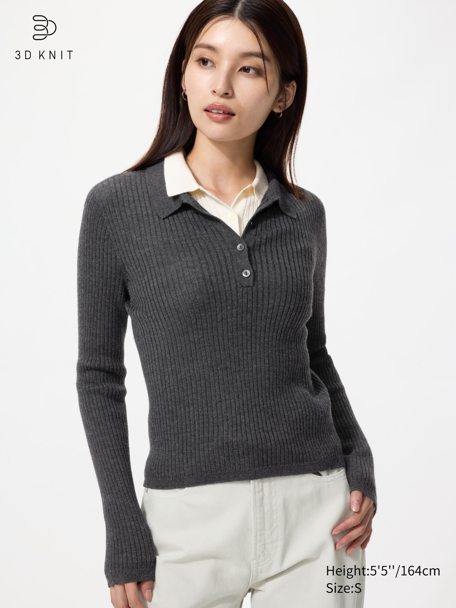 3D Knit Merino Blend Polo Sweater - thumbnail 6