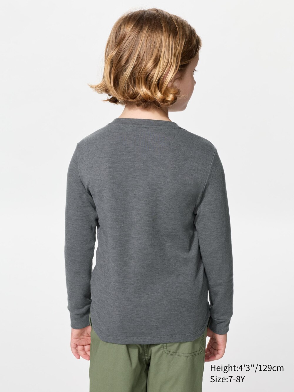 Детские футболки Uniqlo HEATTECH Extra Warm T-shirt Heather — фото 3