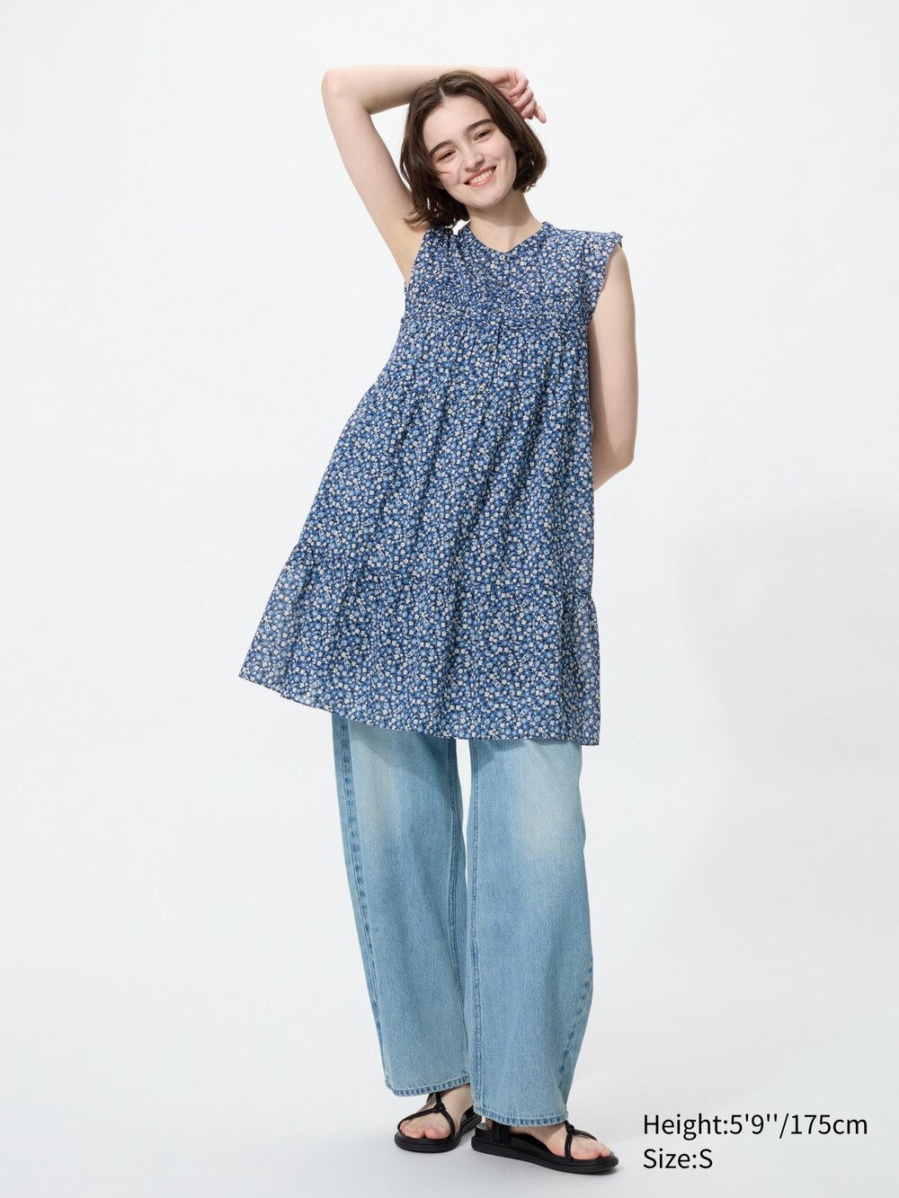 Uniqlo Light Cotton Tiered Dress | Print — фото 2