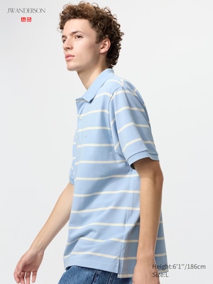 DRY Pique Striped Polo Shirt | Wide Stripe