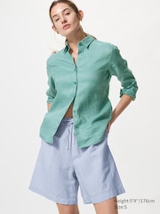 Linen Blend Easy Shorts | Stripe