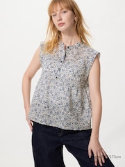 Light Cotton Pintuck Blouse | Sleeveless