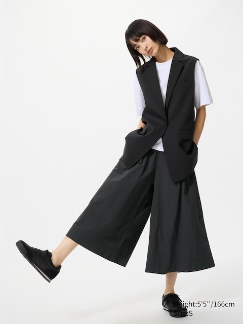Нейлоновые брюки-кюлоты Uniqlo черного цвета