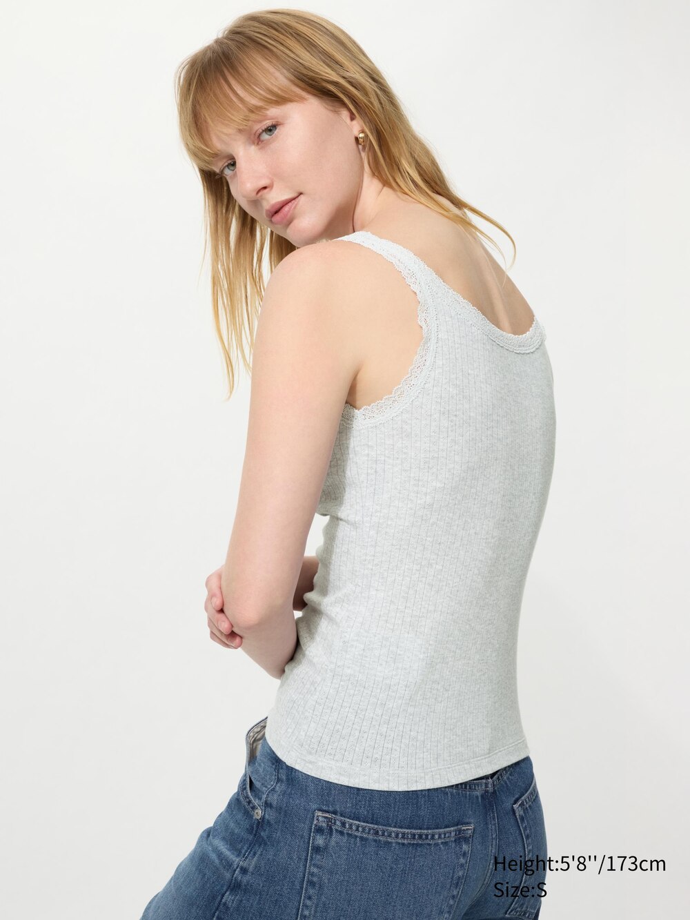 Uniqlo Soft Modal Sleeveless Top | Lace Pointelle — фото 3