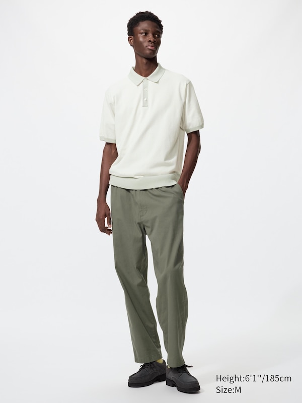 Washable Knitted Polo Sweater | Short Sleeve | Striped