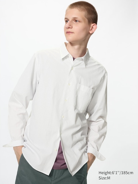 Uniqlo Broadcloth Shirt | Regular Collar | Striped