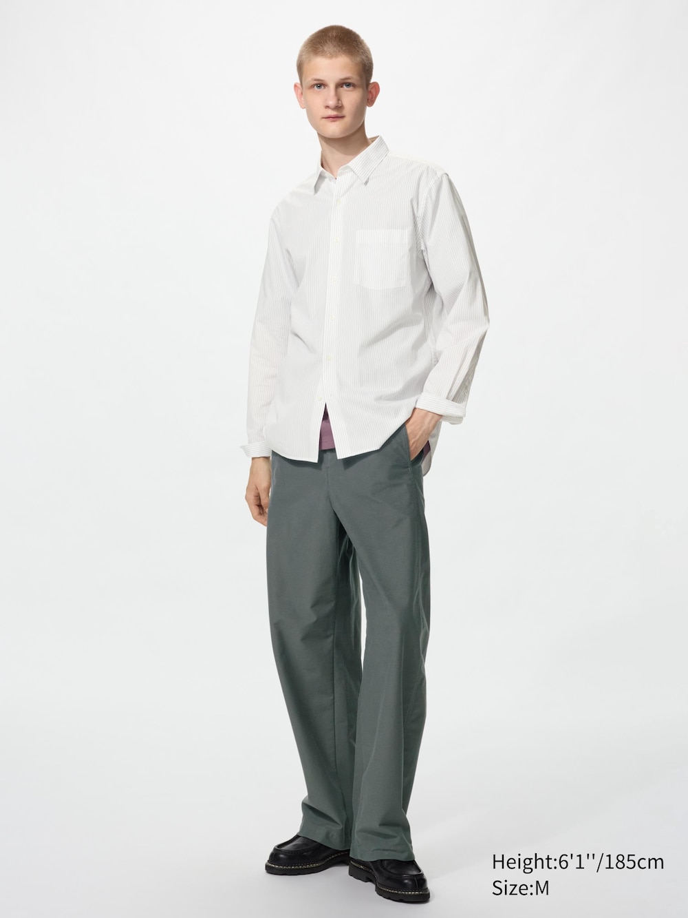 Uniqlo Broadcloth Shirt | Regular Collar | Striped — фото 2