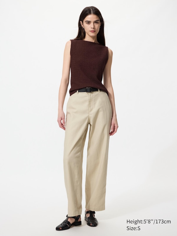 Shirring Boat Neck Sleeveless T-Shirt