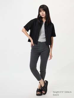 Ultra Stretch Cropped Leggings Pants | Denim