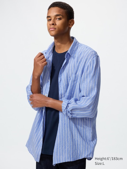 Uniqlo Premium Linen Shirt | Striped