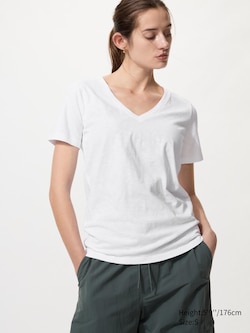 Slub Cotton V-Neck T-Shirt
