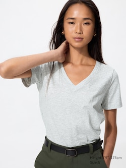 Slub Cotton V-Neck T-Shirt | Deep Neck