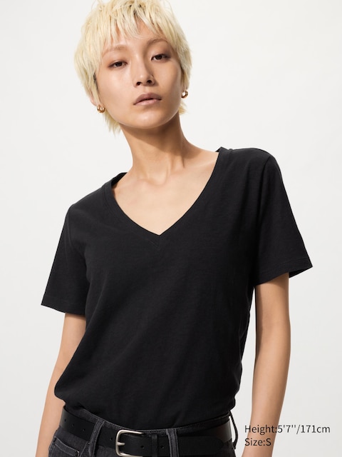 Uniqlo Slub Cotton V-Neck T-Shirt