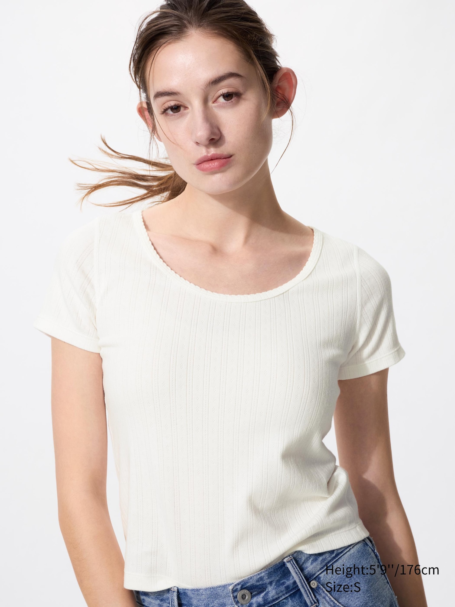 Pointelle Round Neck Mini T-Shirt