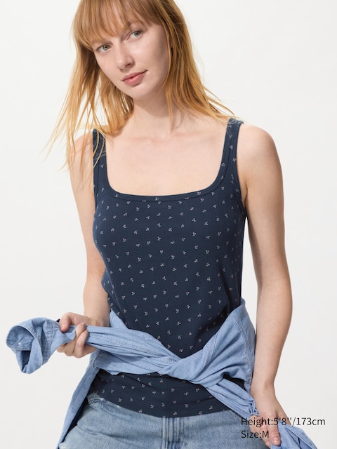 Uniqlo Pointelle Tank Top | Print