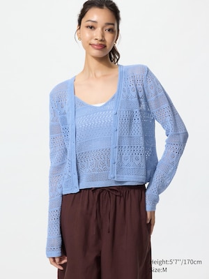 Crochet V-Neck Cardigan