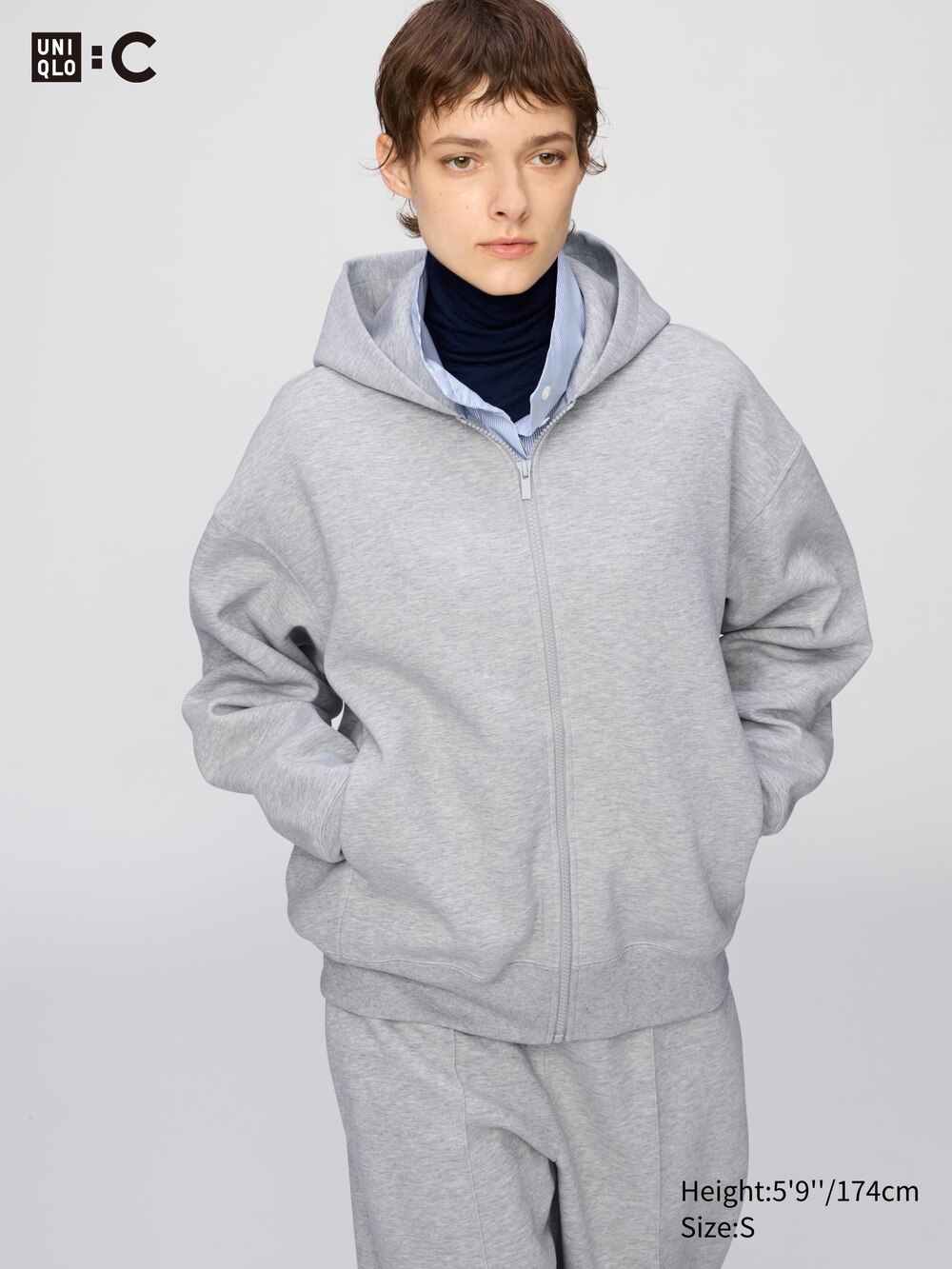 Uniqlo Sweat Oversized Full-Zip Hoodie — фото 3