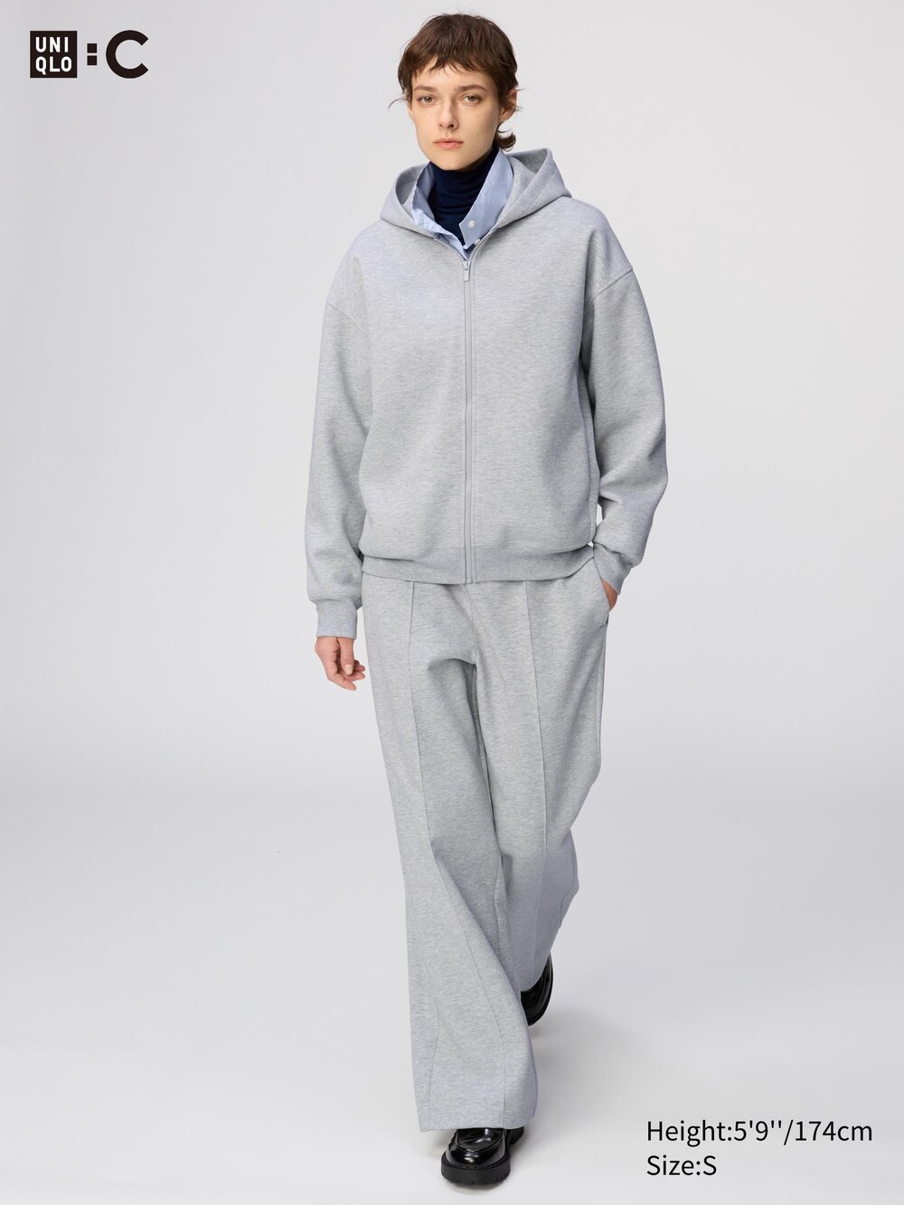 Uniqlo Sweat Oversized Full-Zip Hoodie — фото 4
