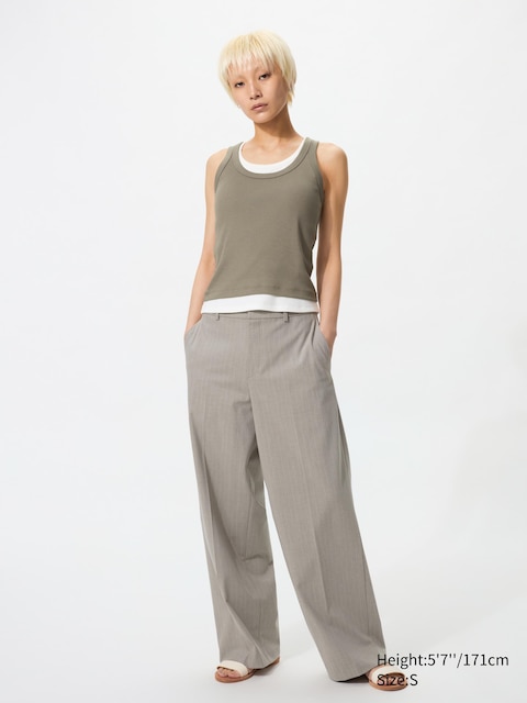 Uniqlo Smart Wide Pants | Striped