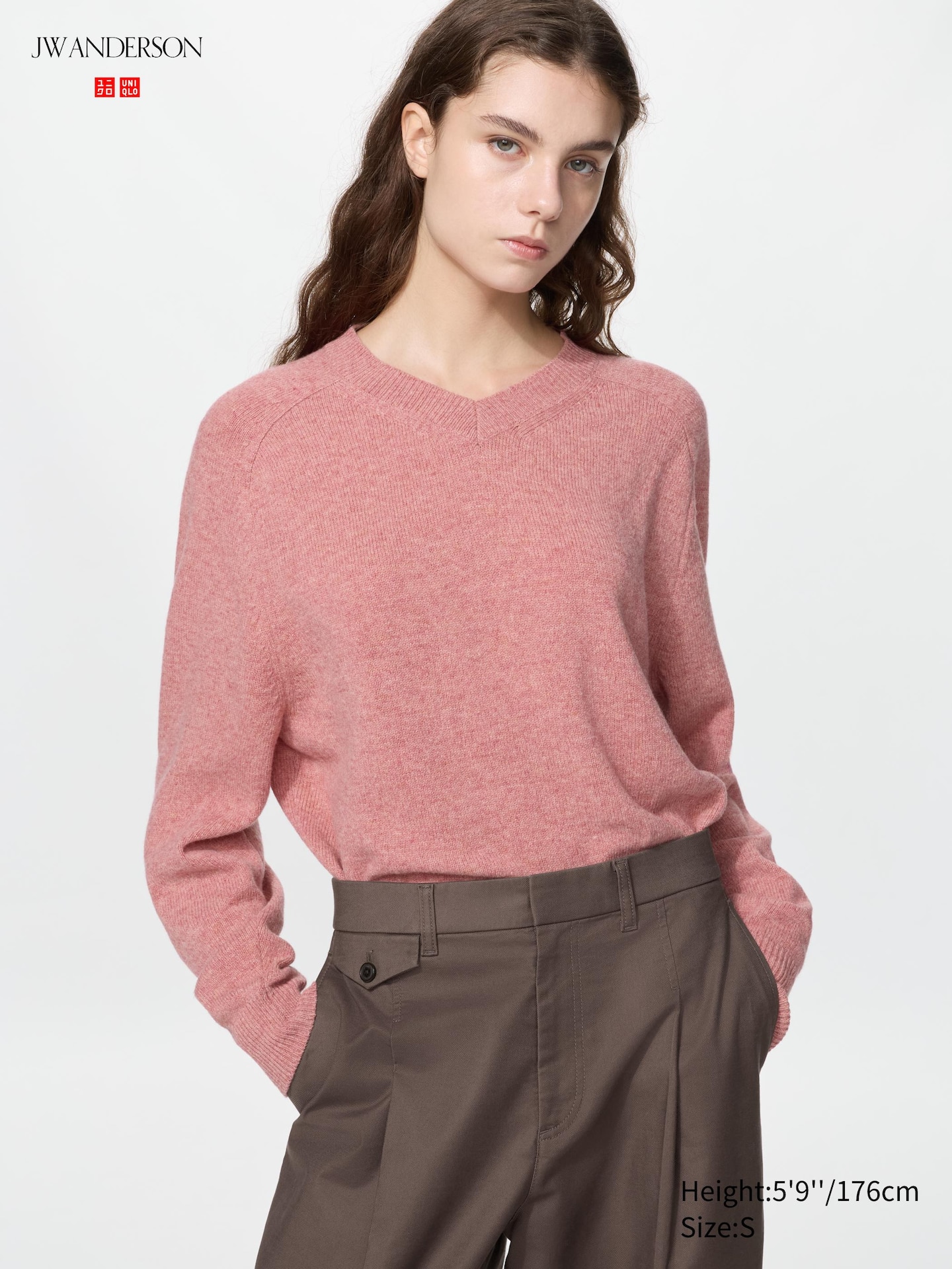 Свитер Uniqlo Lambswool V-Neck, цвет: Серый — фото 3