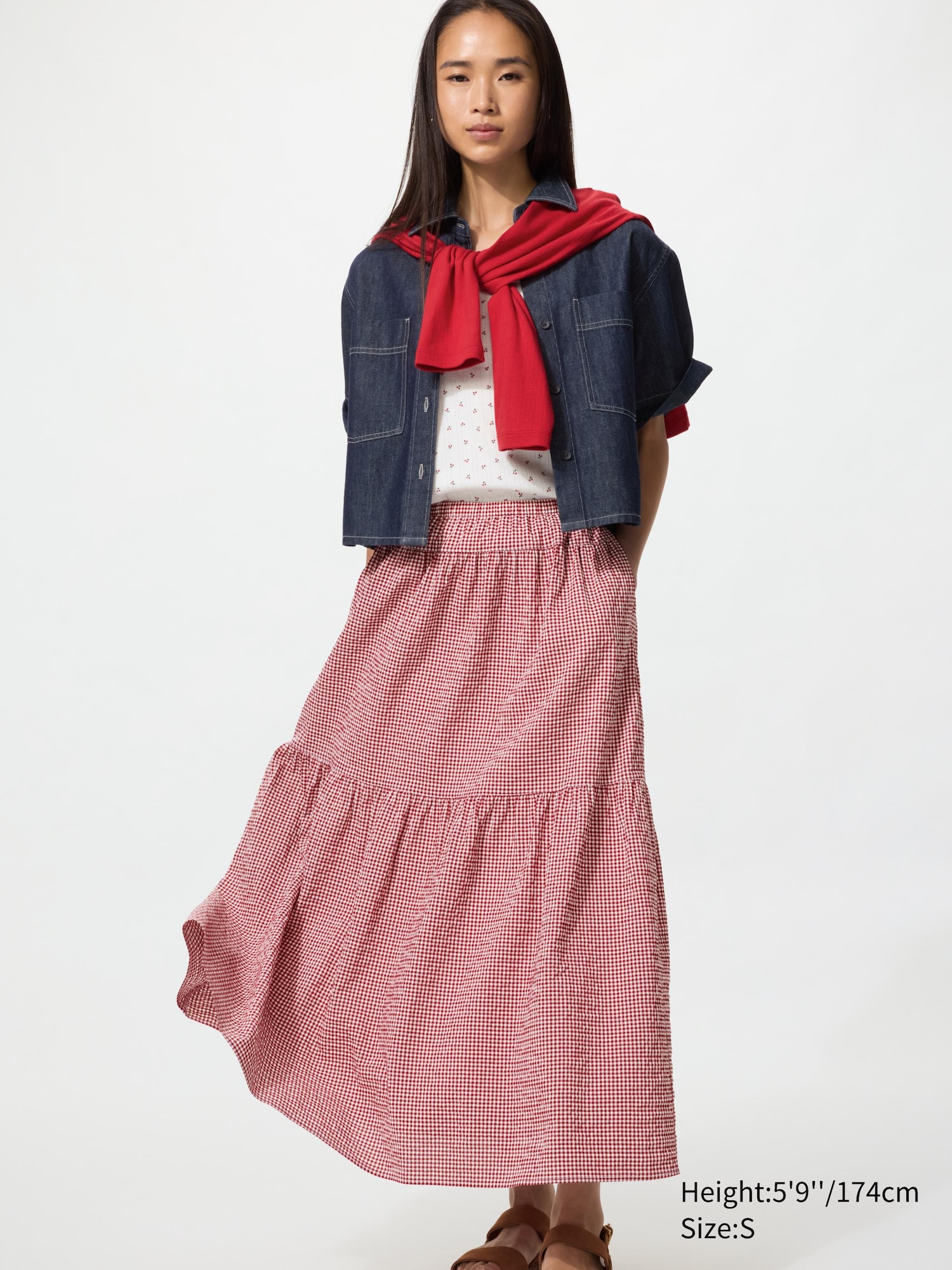 Tiered Maxi Skirt Gingham