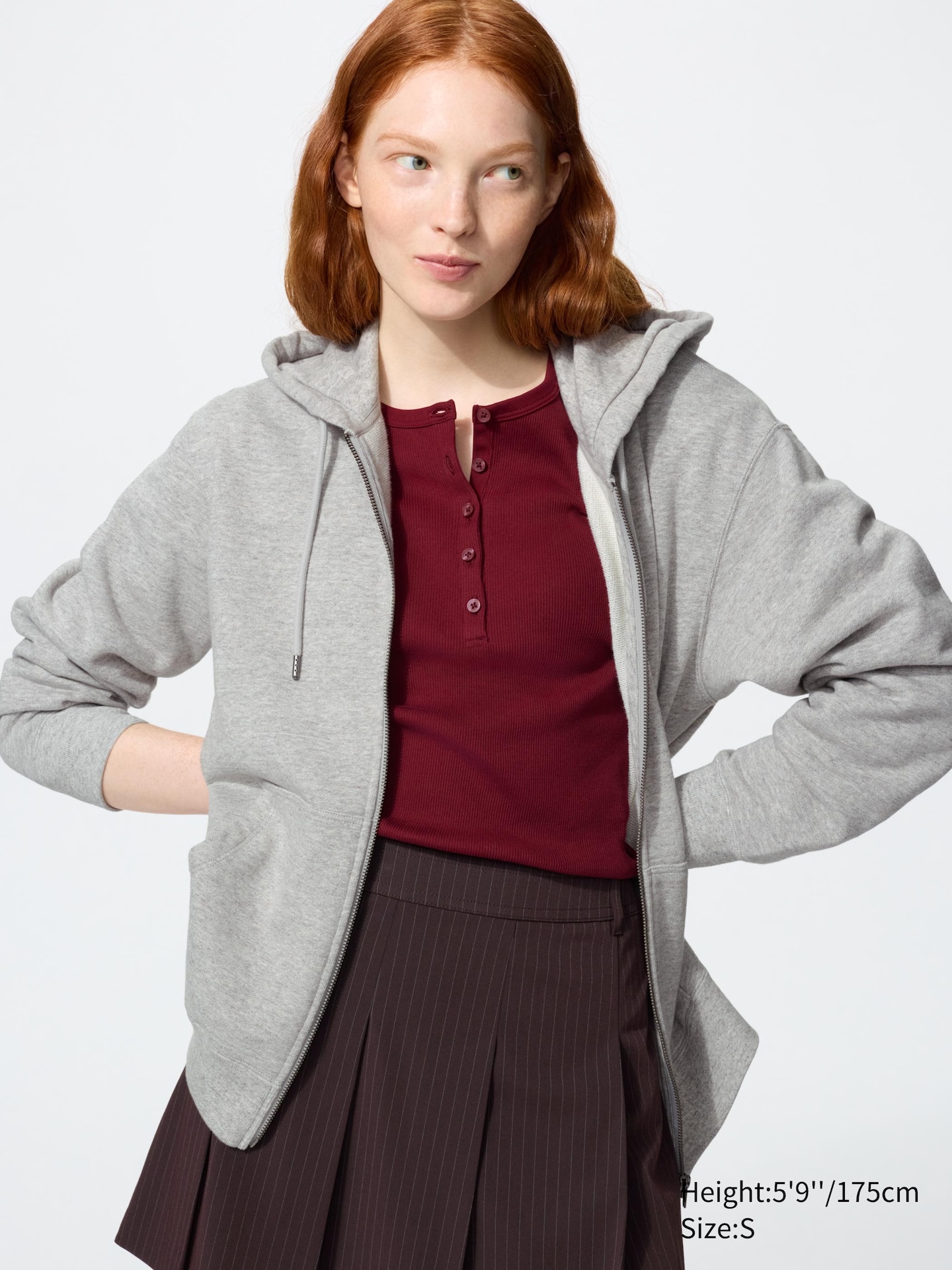 Худи Uniqlo Sweat Full-Zip, цвет: Чёрный — фото 5