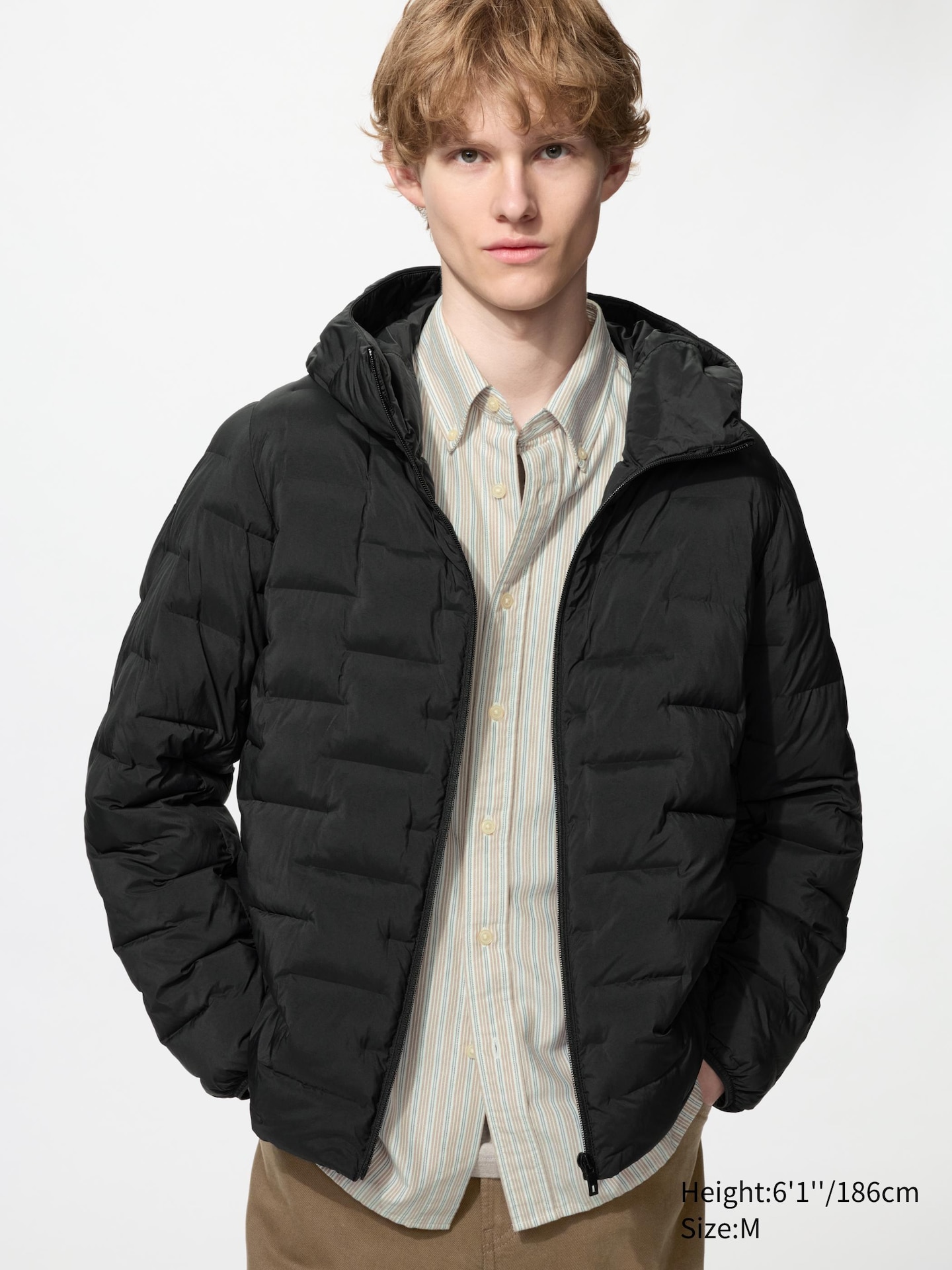 Мужская парка Uniqlo Pufftech, цвет: Чёрный — фото 1