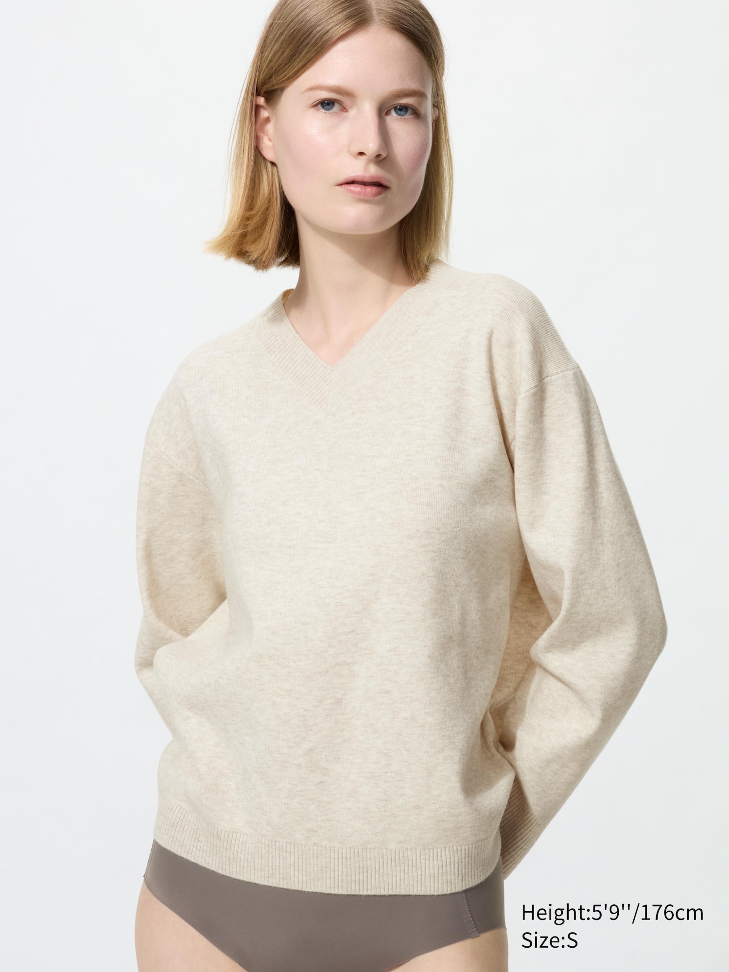 Washable Knit V-Neck Sweater Smooth