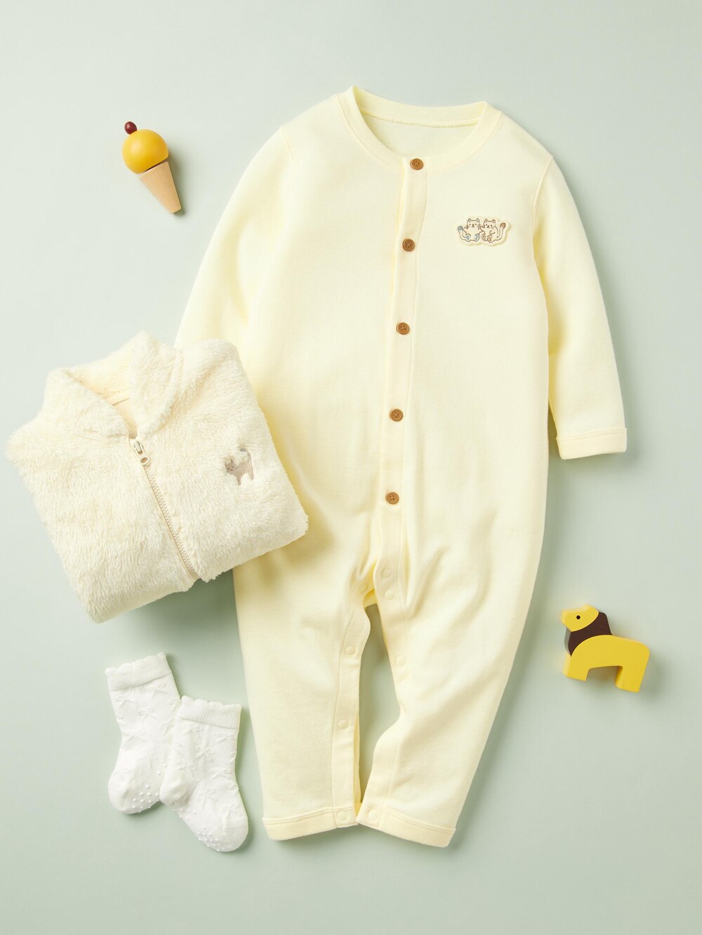 Uniqlo Baby Ribbed One Piece Outfit | Long Sleeve — фото 3