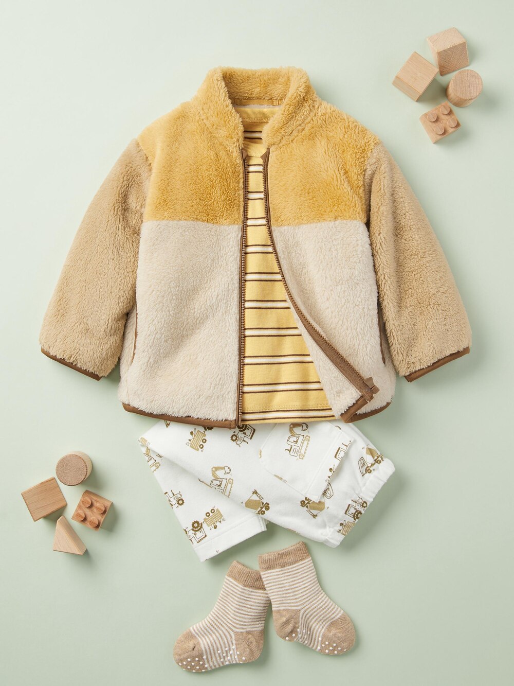 Детские куртки Uniqlo Baby Fluffy Yarn Fleece Full-Zip Jacket Color Blocked — фото 3