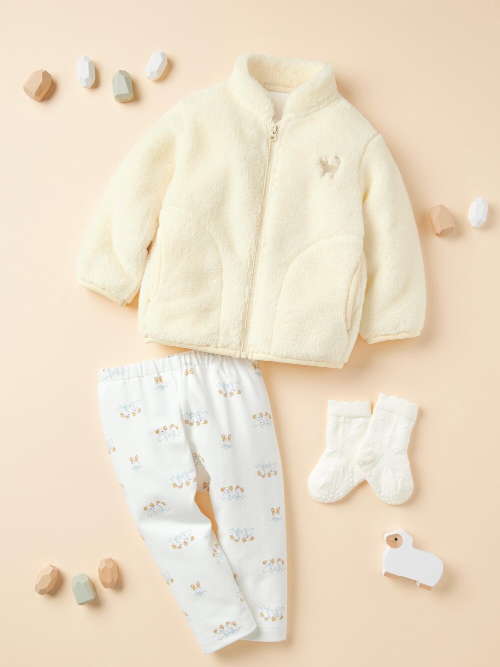 Детские куртки Uniqlo Baby Fluffy Yarn Fleece Full-Zip Jacket — фото 3