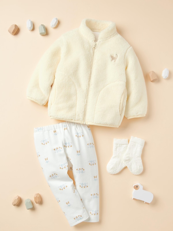 Baby Fluffy Yarn Fleece Full-Zip Jacket