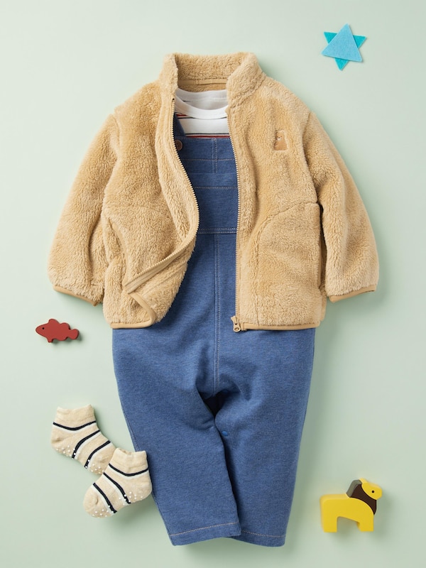Baby Fluffy Yarn Fleece Full-Zip Jacket
