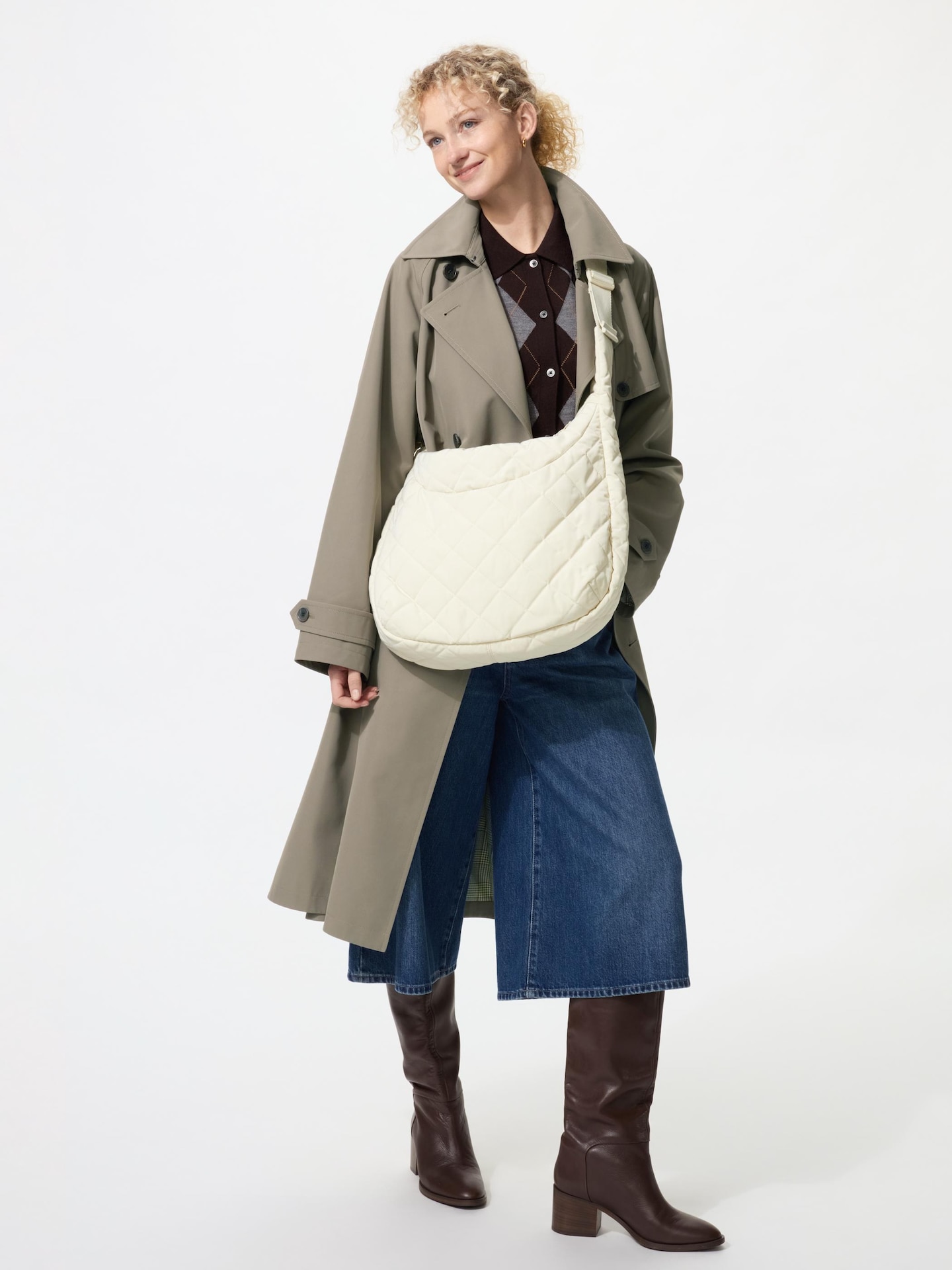 Сумка Uniqlo Quilted Puffy Shoulder, цвет: Чёрный — фото 2