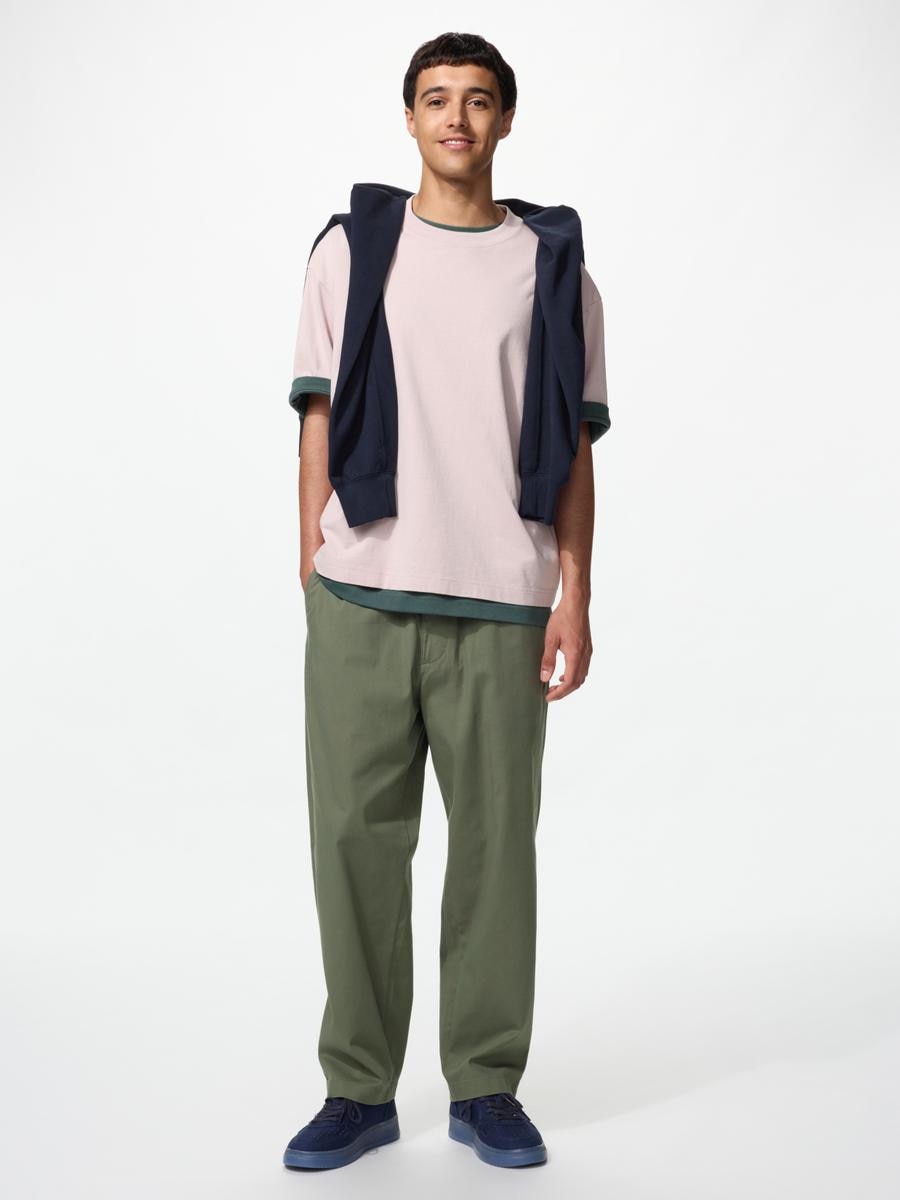 UNIQLO Men's Stretch Easy Ankle Pants, Olive,