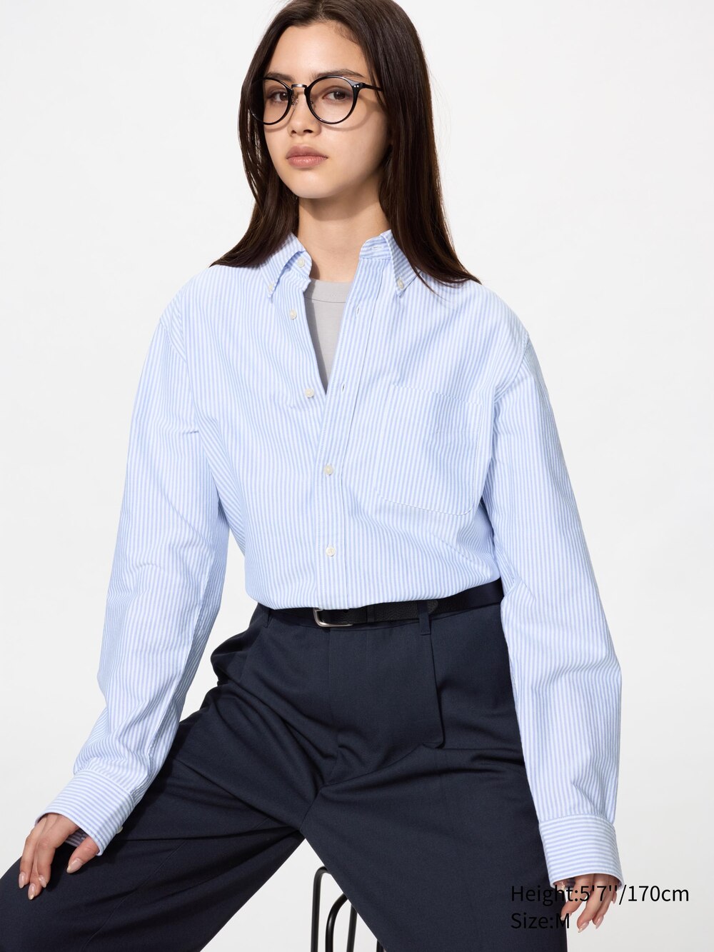Uniqlo Oxford Slim Shirt | Striped — фото 3