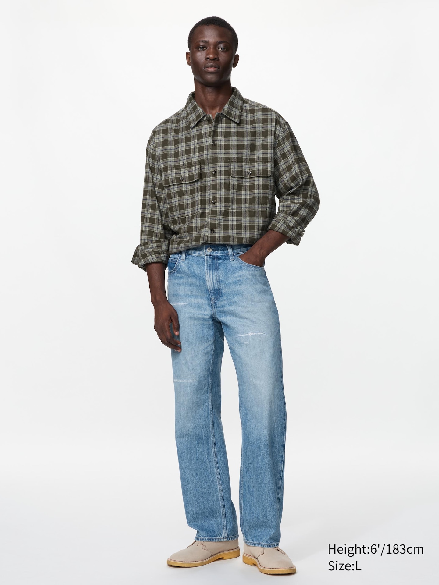 Рубашка Uniqlo Flannel, цвет: Синий — фото 2