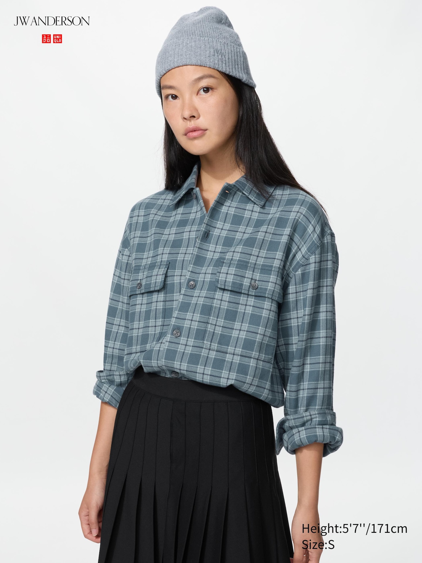 Рубашка Uniqlo Flannel, цвет: Синий — фото 3