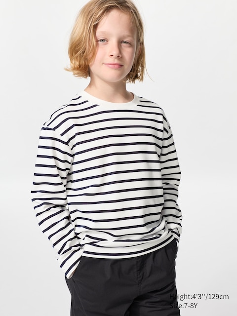Uniqlo AIRism Cotton Striped T-Shirt | Long Sleeve