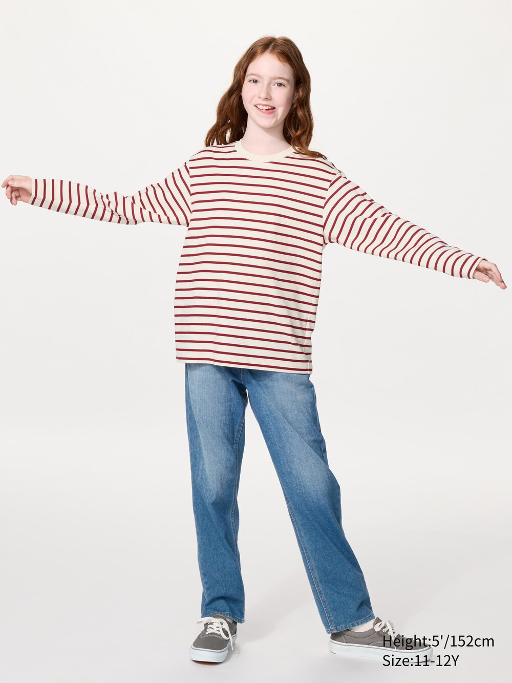 Uniqlo AIRism Cotton Striped T-Shirt | Long Sleeve — фото 2
