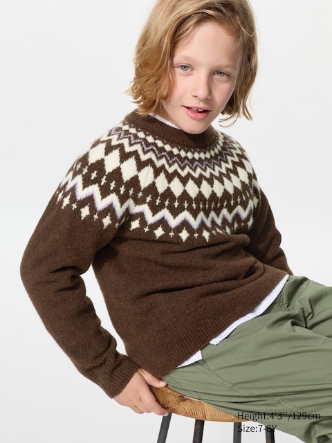 Детские свитеры Uniqlo Souffle Yarn Sweater Fair Isle