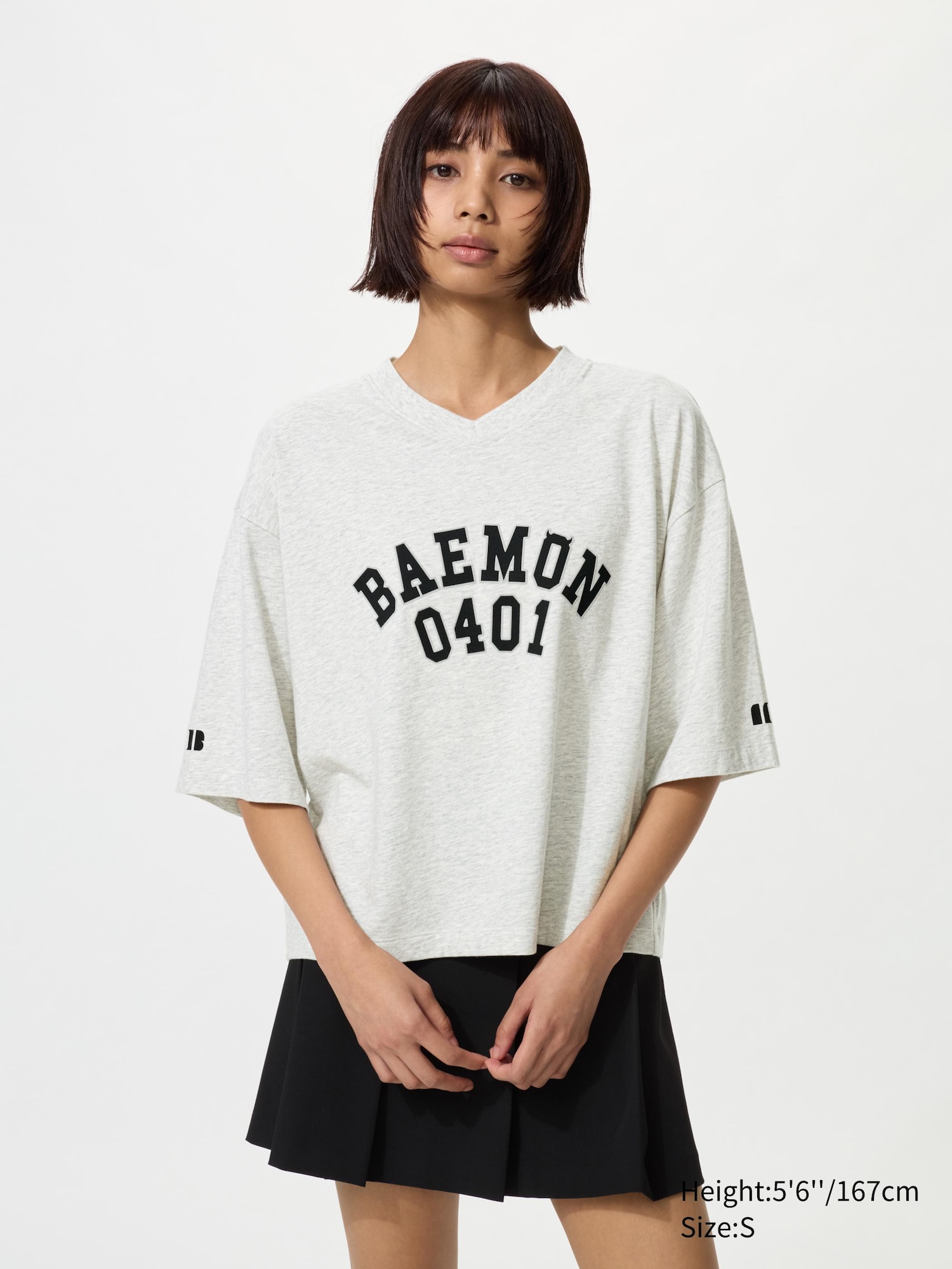 BABYMONSTER UT Cropped Graphic T-Shirt | V-Neck | UNIQLO US