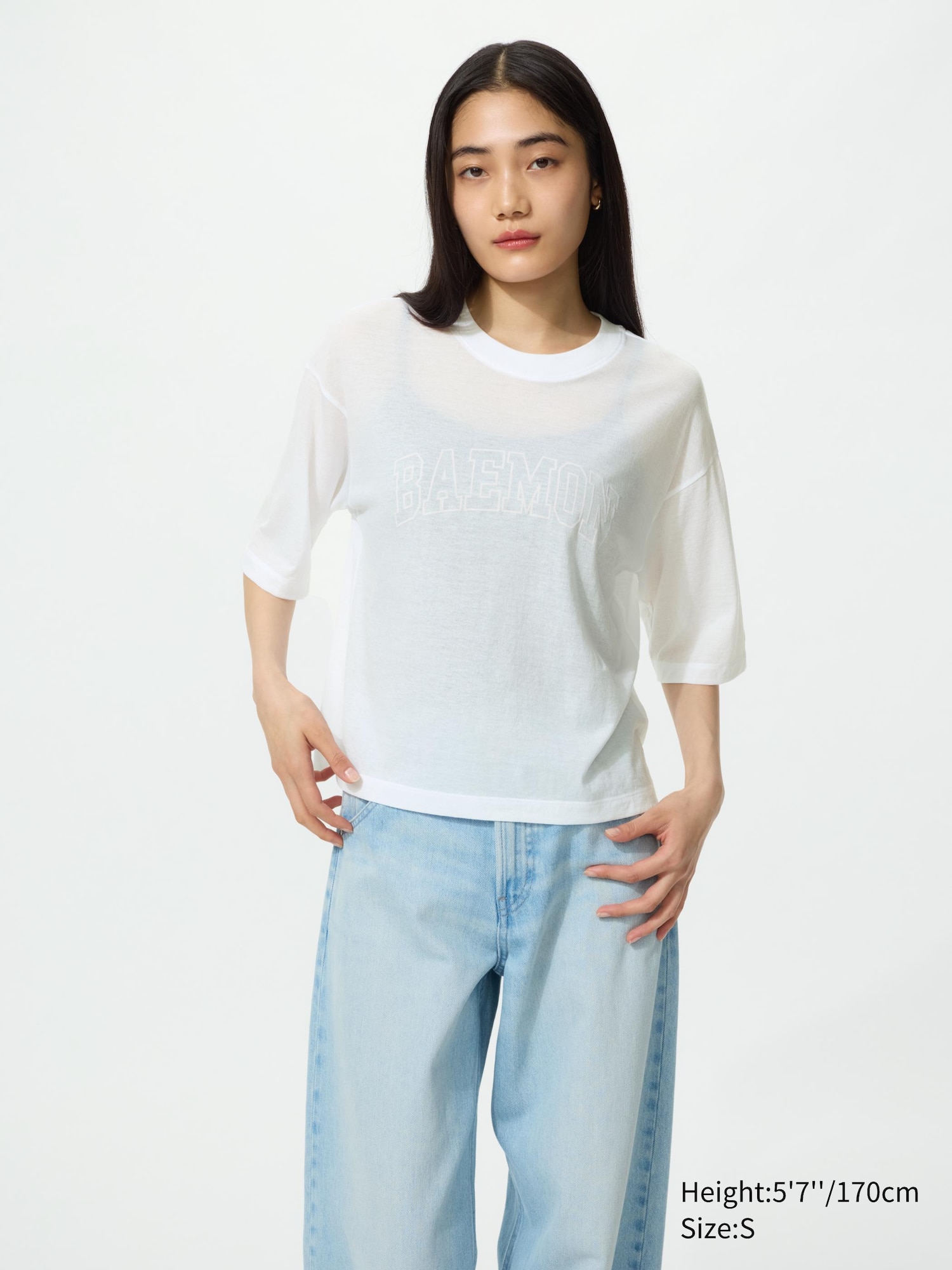 Women's BABYMONSTER UT Cropped Graphic T-Shirt | Sheer | UNIQLO US