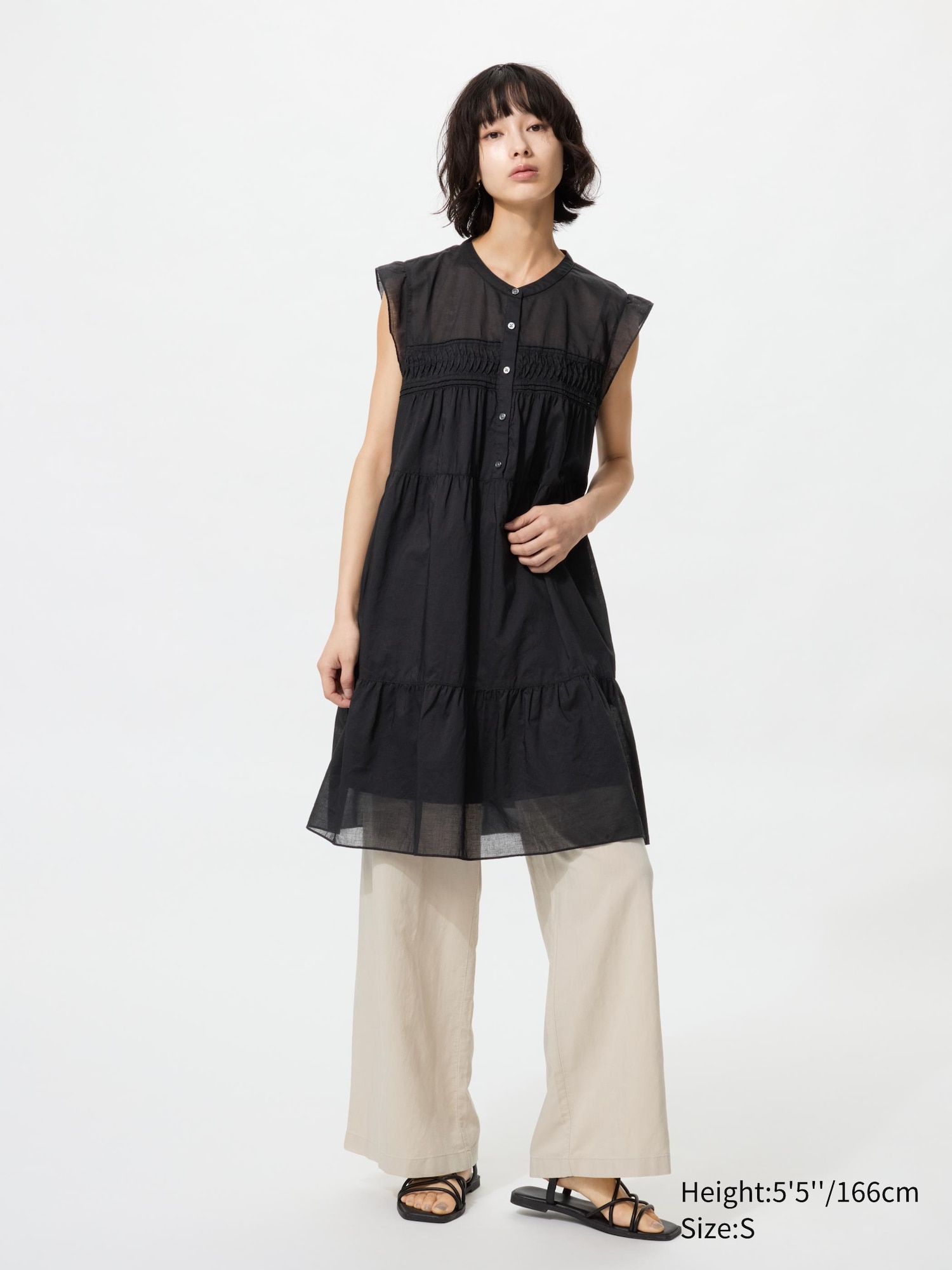 Women's Light Cotton Tiered Dress | UNIQLO US