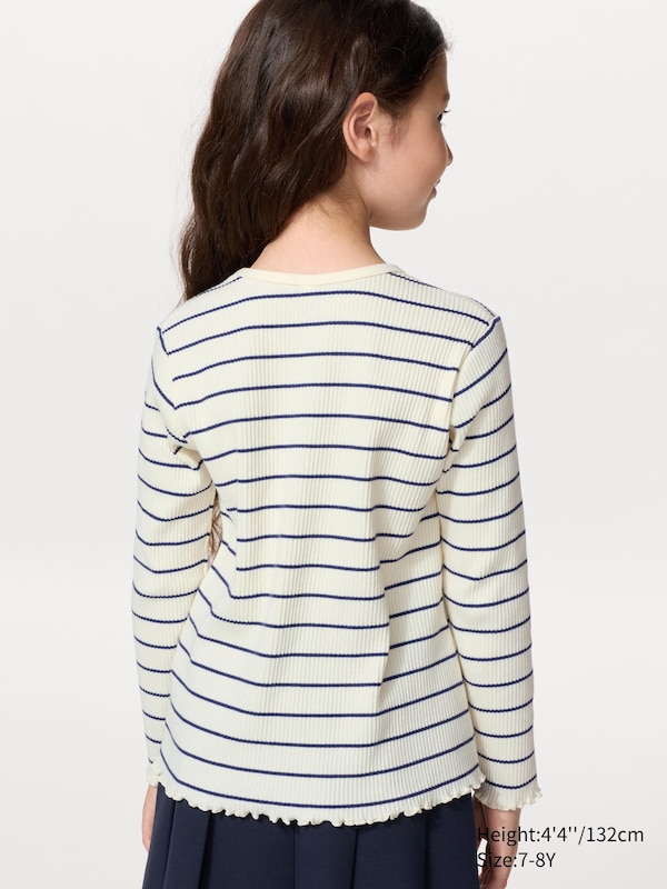 Ribbed Long Sleeve T-Shirt | Striped