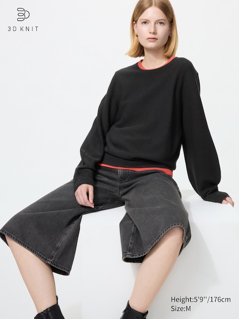 Uniqlo 3D Knit Cotton Volume Sleeve Sweater