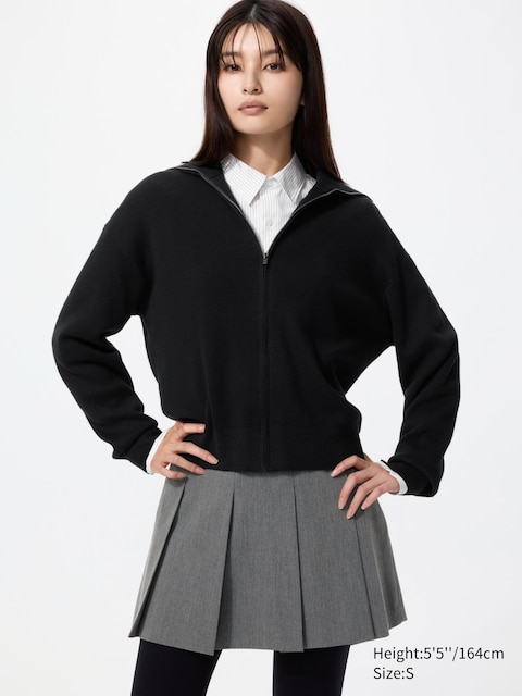 Uniqlo Smooth Cotton Full Zip Cardigan