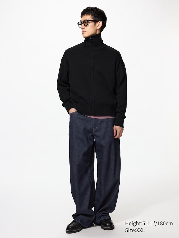 Smooth Cotton Full-Zip Cardigan