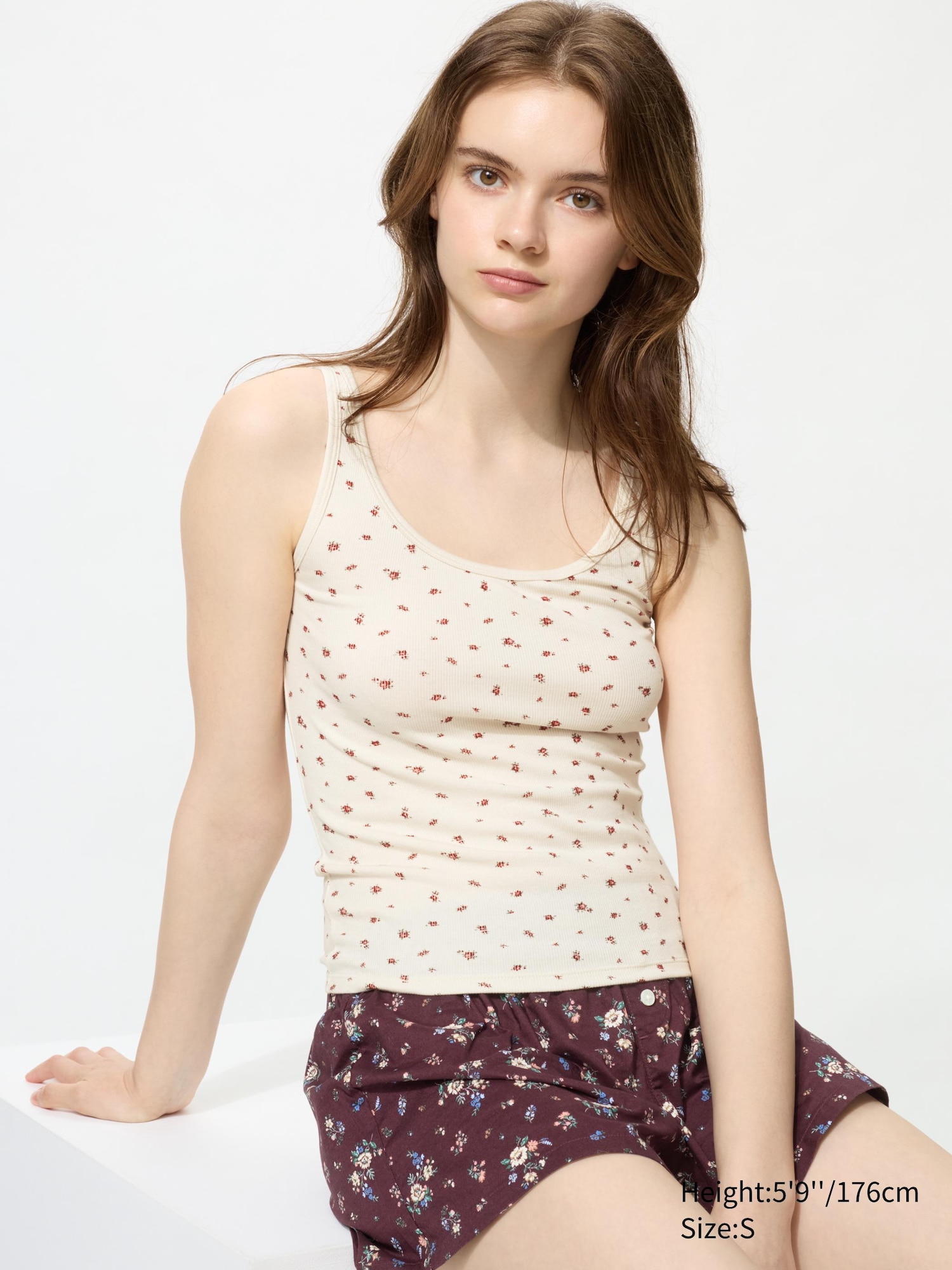 Ribbed Sleeveless Top | Flower – OFF WHITE / M